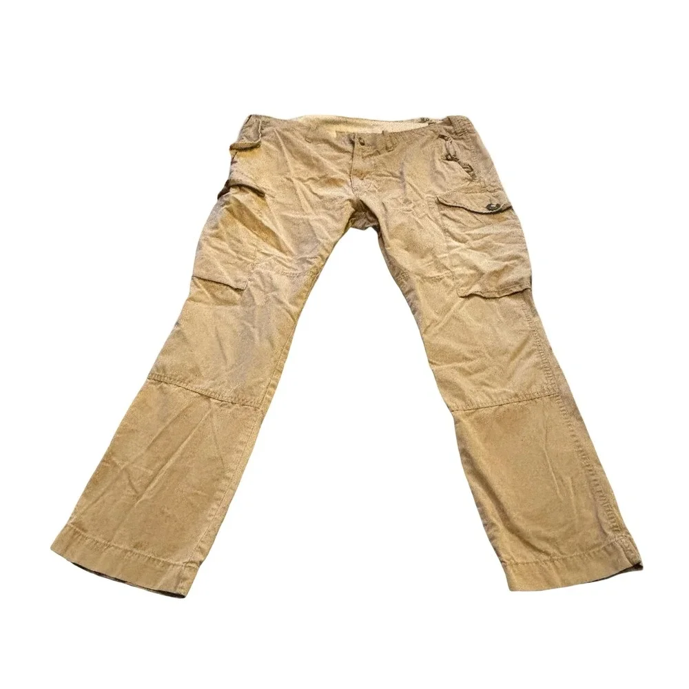 Polo Ralph Lauren Mens Tan Cotton Ripstop Military Cargo Pants Straight‎ 42x32